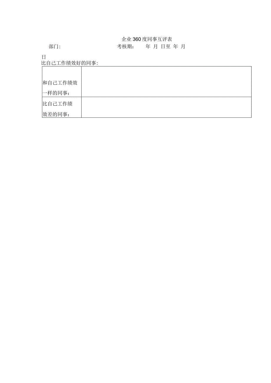 企业360度同事互评表.docx_第1页