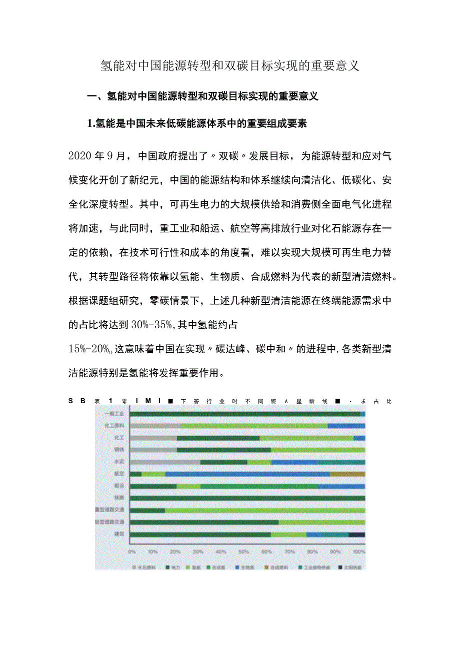 氢能对中国能源转型和双碳目标实现的重要意义.docx_第1页