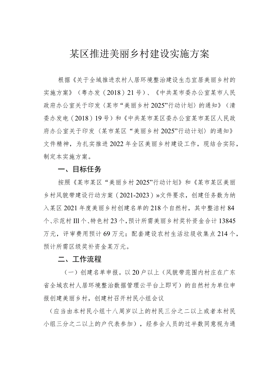 某区推进美丽乡村建设实施方案.docx_第1页