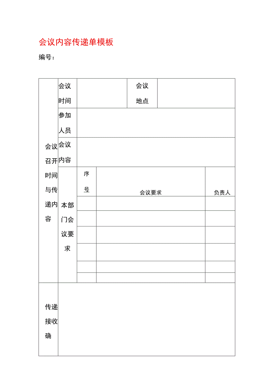 会议内容传递单模板.docx_第1页