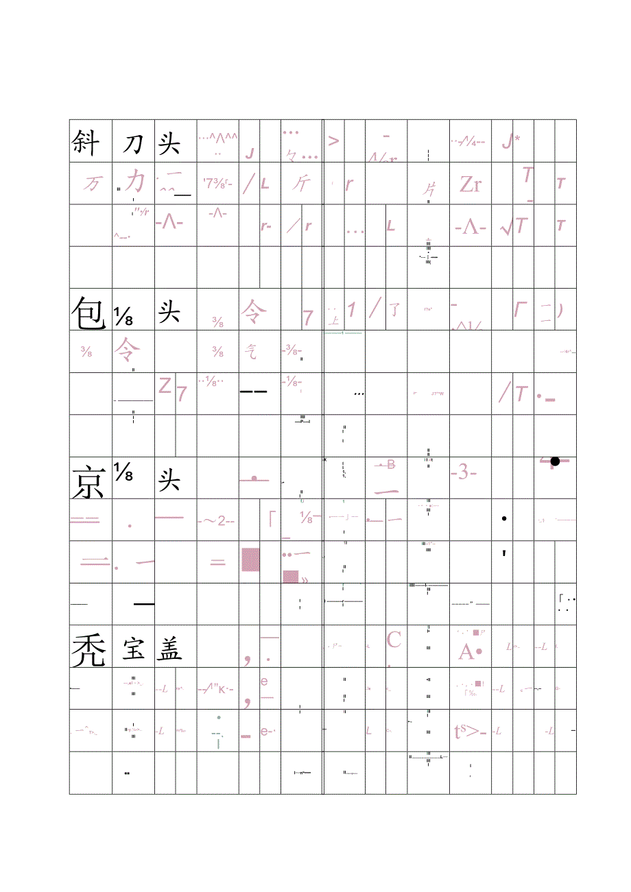 64个偏旁部首练习字帖(可打印).docx_第2页