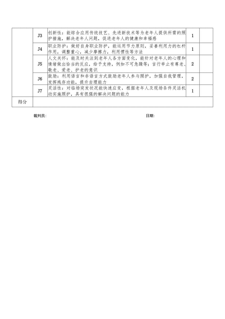 正式赛题—生活—为老年人摆放轮椅坐位并协助进餐评分标准-2023年全国职业院校技能大赛赛项正式赛卷.docx_第3页