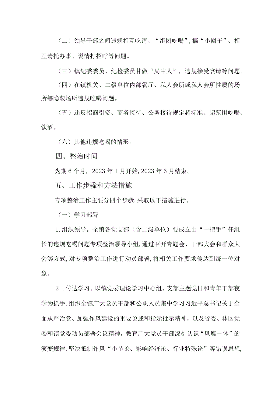 2篇2023年关于开展违规吃喝问题专项整治的工作情况报告.docx_第2页