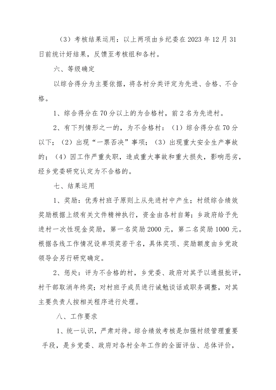 XX乡2023年度村级综合绩效考核实施方案.docx_第3页