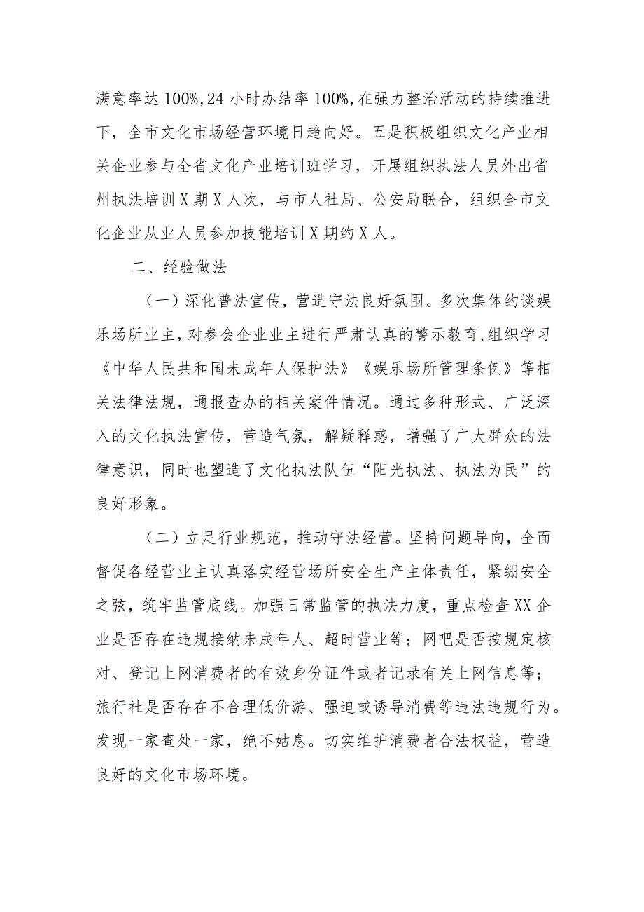 XX市文化市场综合行政执法大队参照管理单位规范设置专项工作报告.docx_第2页