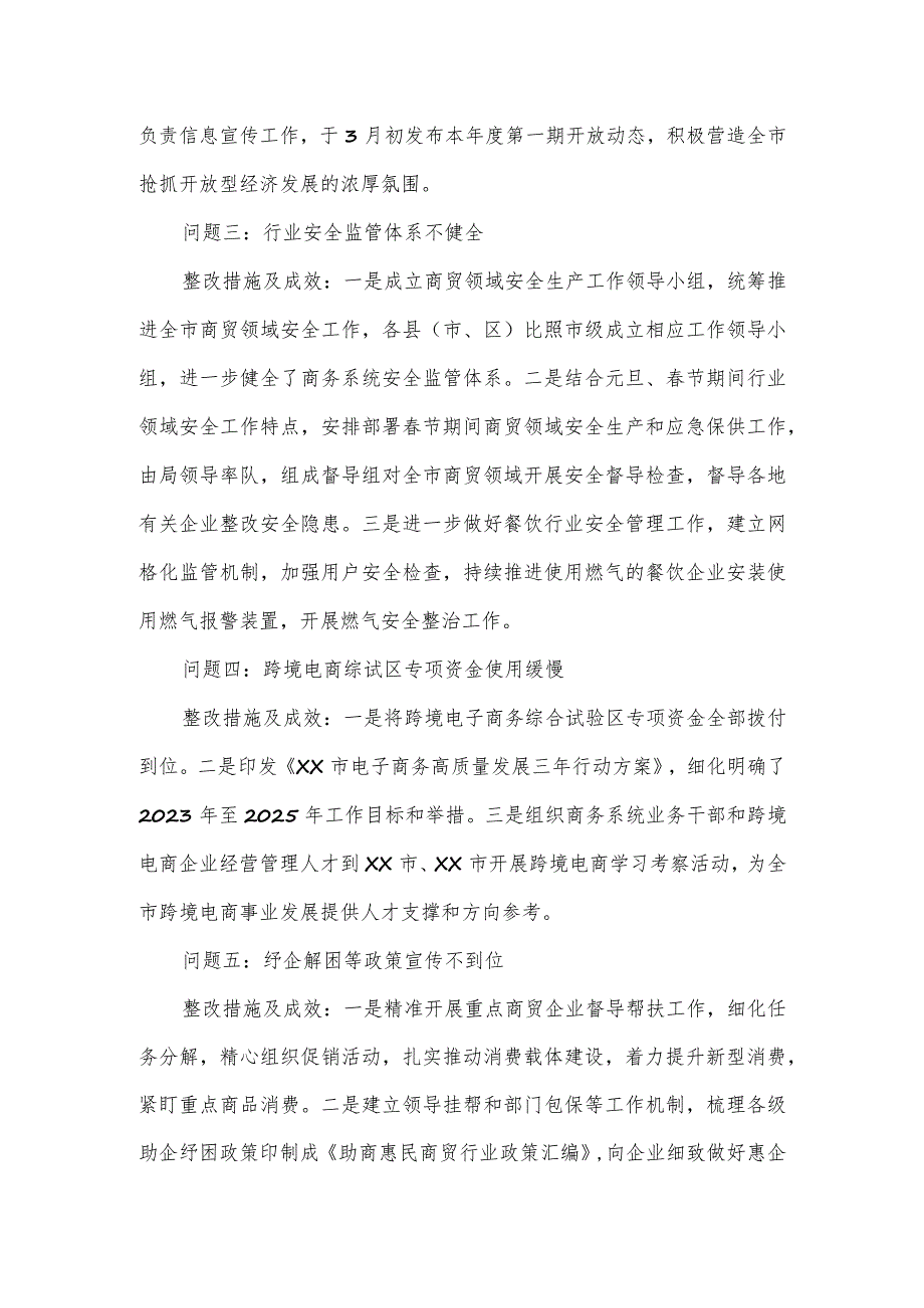 商务局党组关于巡察集中整改进展情况的报告.docx_第2页