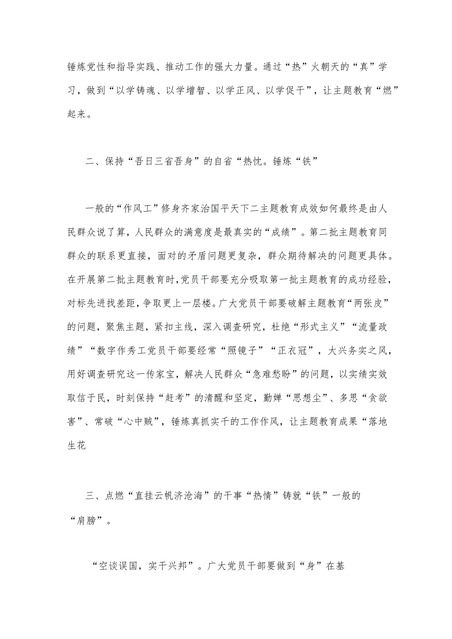 2023年第二批主题教育专题研讨发言材料与主题教育优秀专题党课讲稿：深刻理解“六个必须坚持”的重大意义（两篇文）.docx_第2页