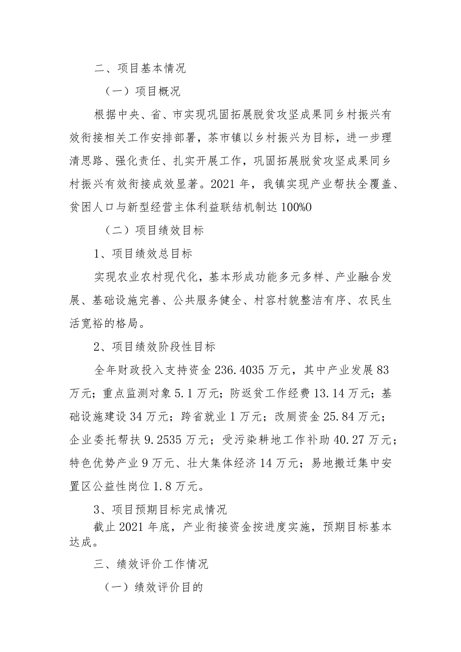 茶市镇2021年乡村振兴资金绩效评价报告.docx_第2页