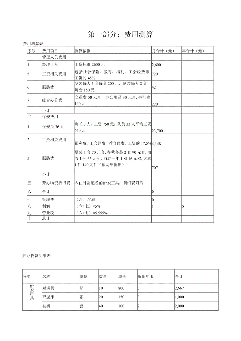 医院保安服务投标书.docx_第1页