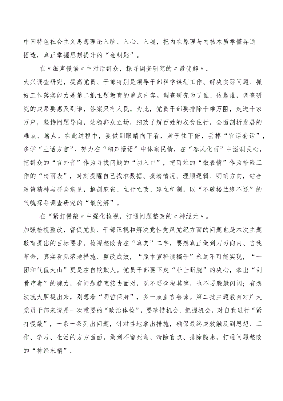 2023年学习贯彻第二批主题教育专题学习专题学习的发言材料数篇.docx_第2页