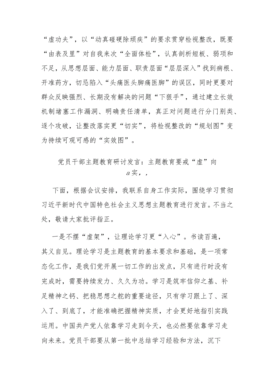 党员干部主题教育研讨发言：主题教育要戒“虚”向“实”(二篇).docx_第3页