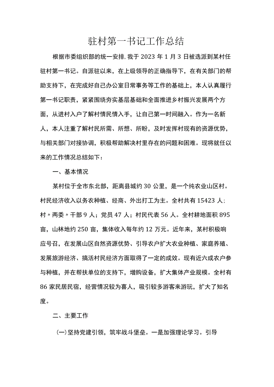 驻村第一书记工作总结.docx_第1页