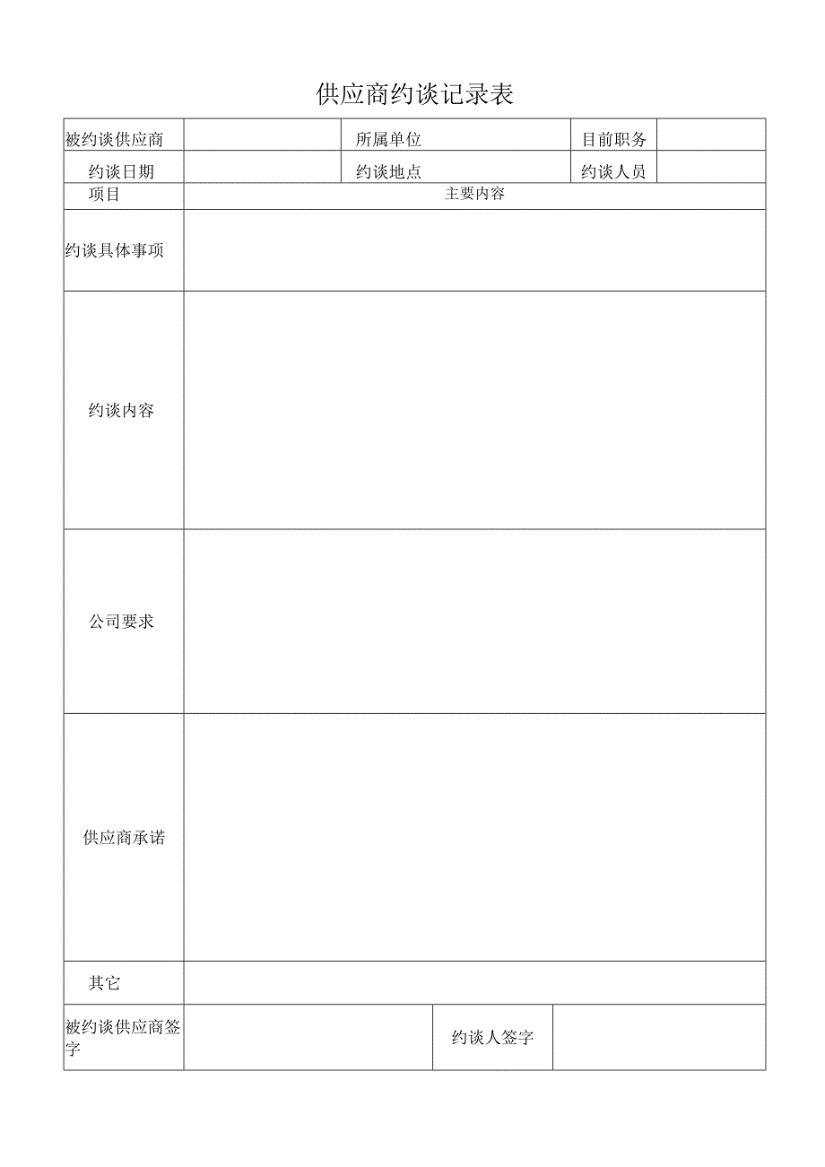 供应商约谈记录表.docx_第1页