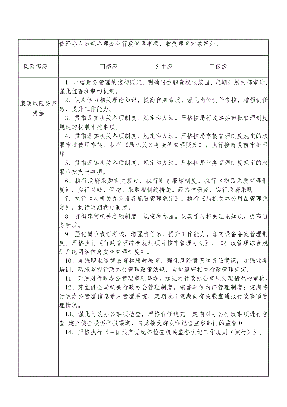 某县发展和改革部门办公室主任个人岗位廉政风险点排查登记表.docx_第2页