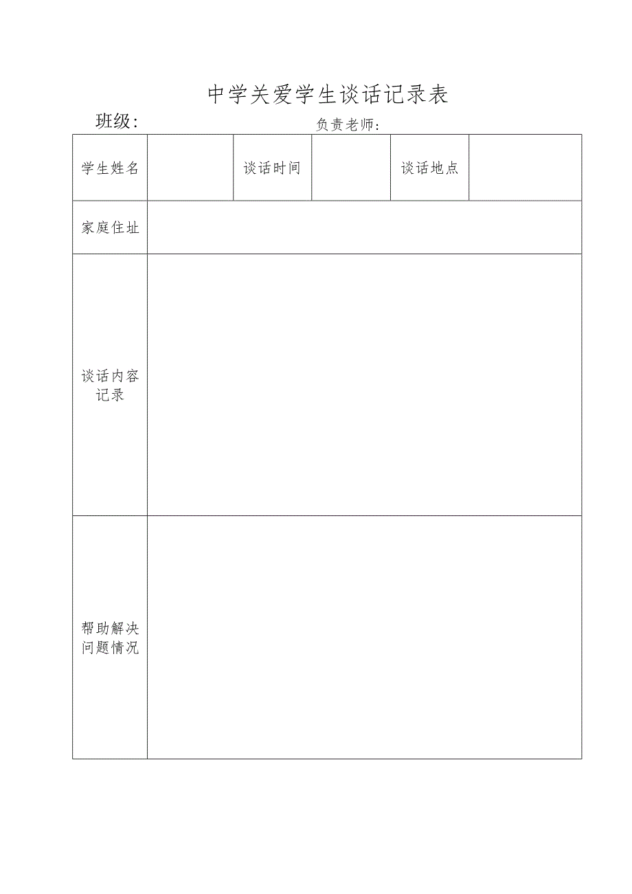 中学关爱学生谈话记录表.docx_第1页