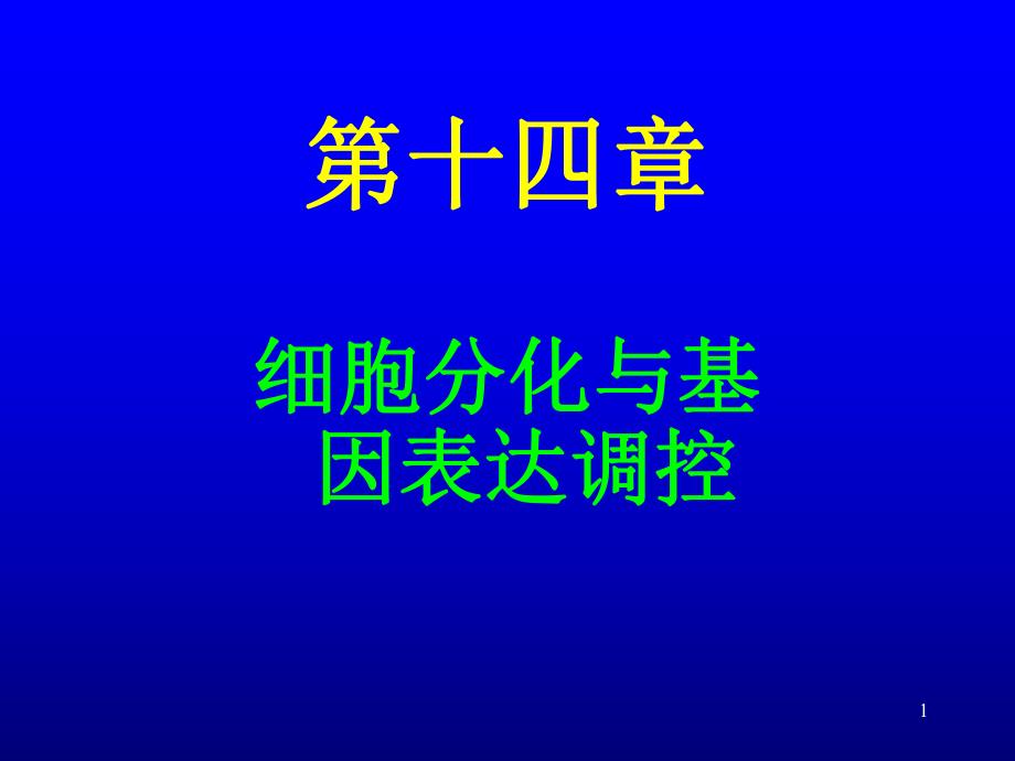 第14章细胞分化与基因表达调控.ppt_第1页