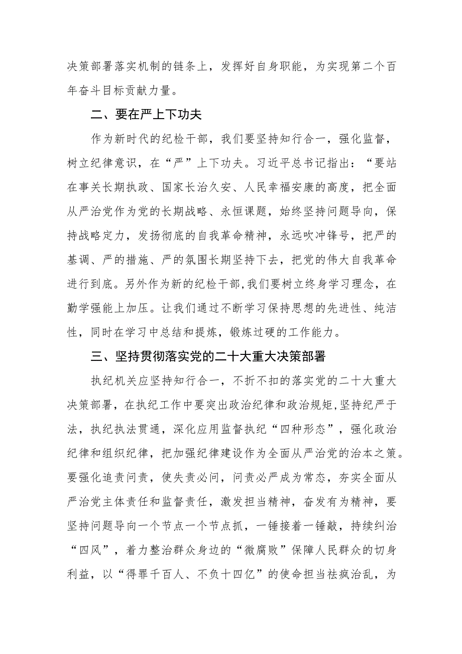 派驻纪检监察干部学习贯彻党的二十大精神心得体会六篇.docx_第3页