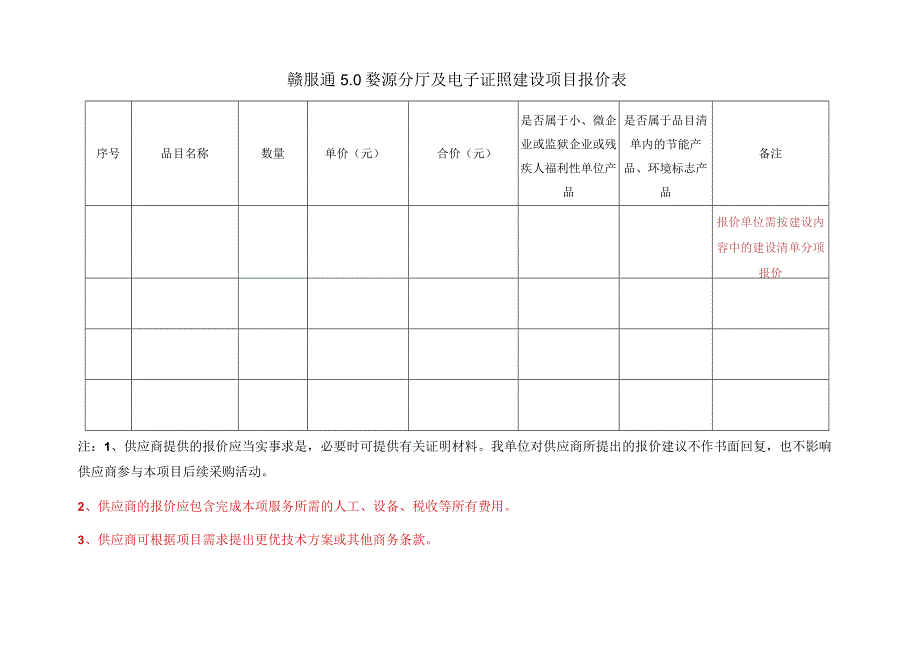 赣服通0婺源分厅及电子证照建设项目报价表.docx_第1页