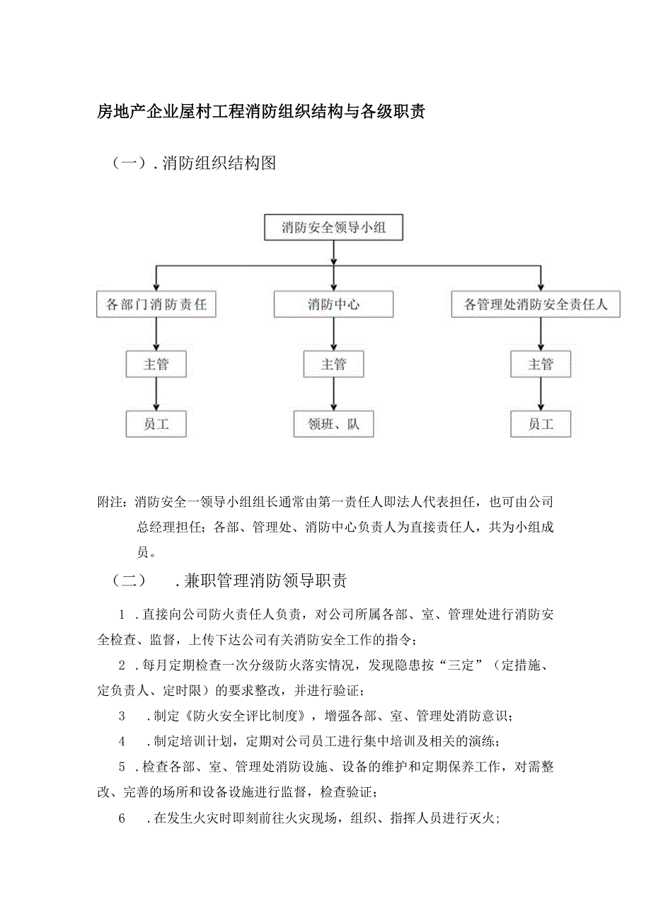 房地产企业屋村工程消防组织结构与各级职责.docx_第1页