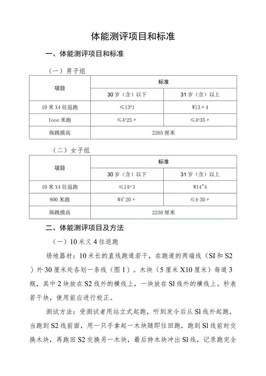 体能测评项目和标准.docx_第1页