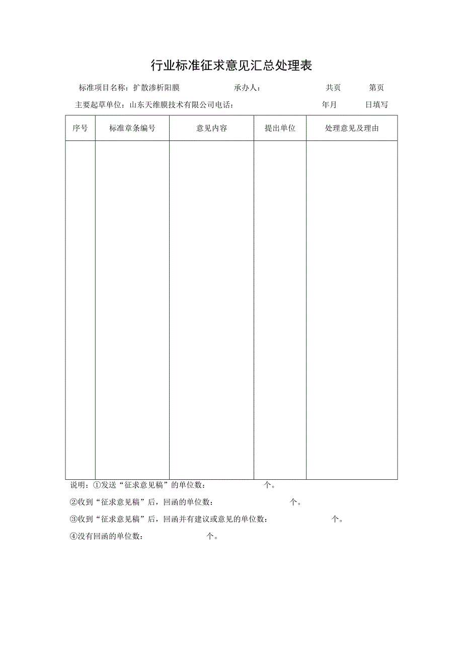 行业标准征求意见汇总处理表.docx_第1页