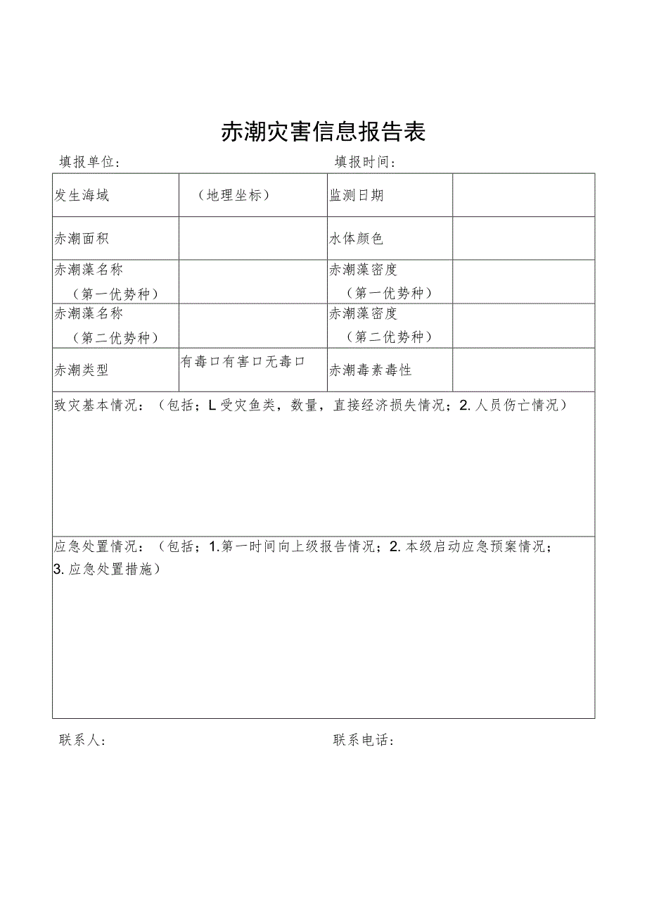 赤潮灾害信息报告表.docx_第1页