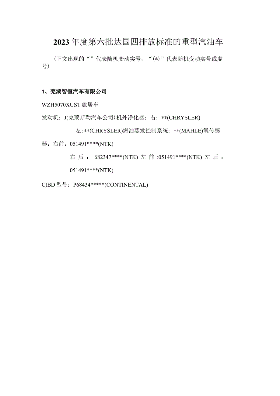 2023年度第六批达国四排放标准的重型汽油车.docx_第1页