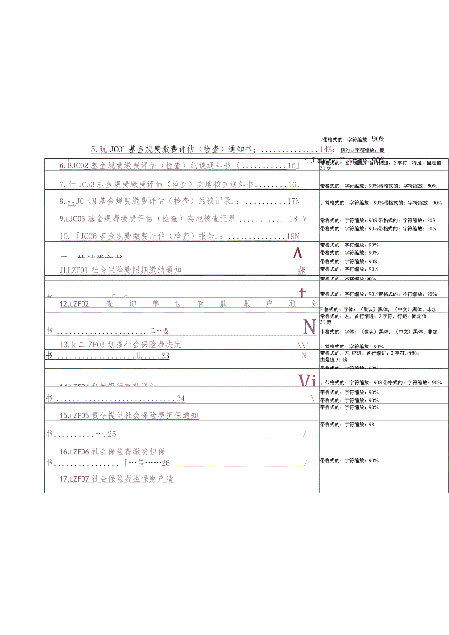 社会保险费征缴管理文书样式目录.docx_第2页