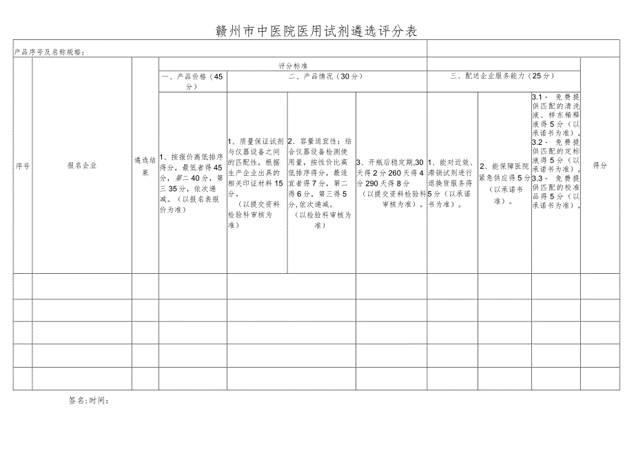 赣州市中医院医用试剂遴选评分表.docx_第1页