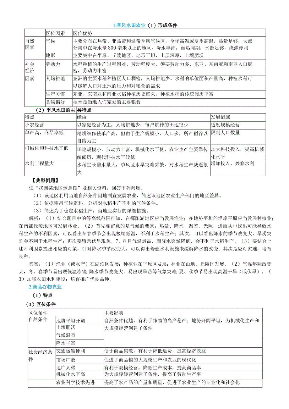 《农业地域的形成与发展》单元复习与巩固（知识讲解）.docx_第2页