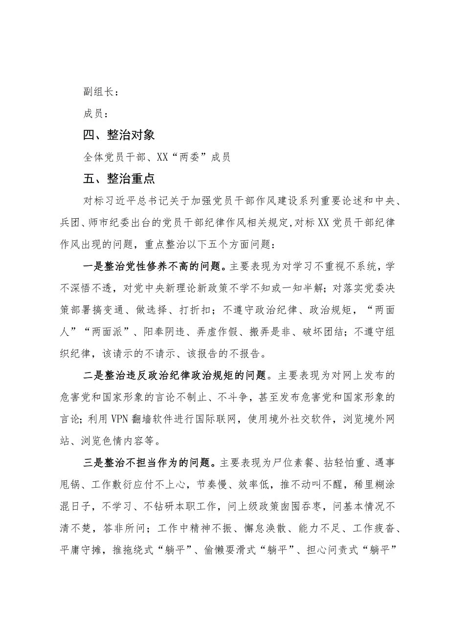 开展党员干部作风建设专项整治实施方案.docx_第2页