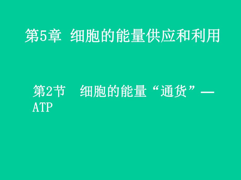 细胞中的能量供应和利用精品教育.ppt_第1页