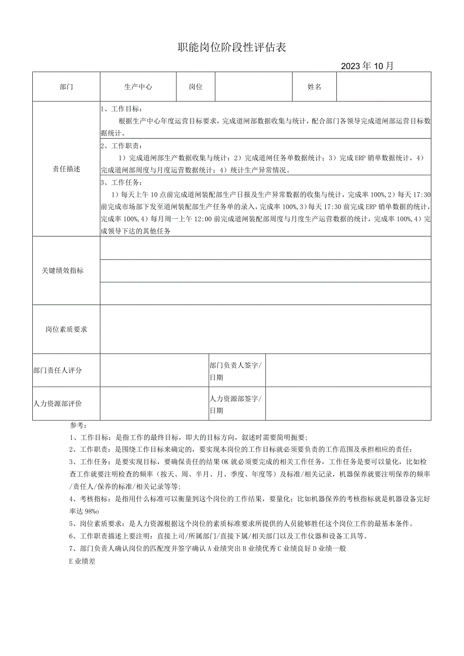 职能岗位阶段性评估表模板.docx_第1页