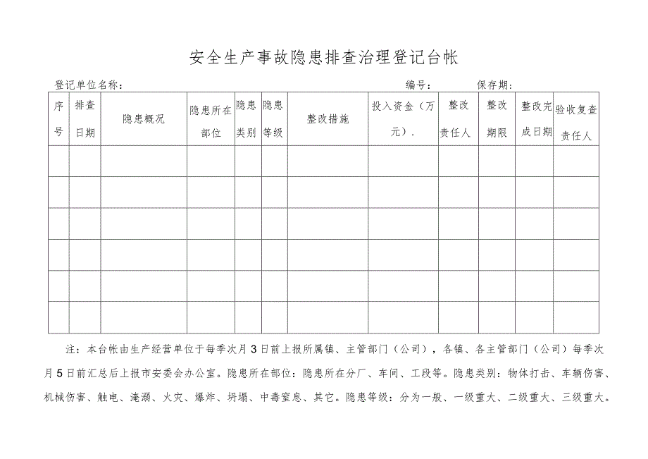 安全生产事故隐患排查治理登记台帐.docx_第1页