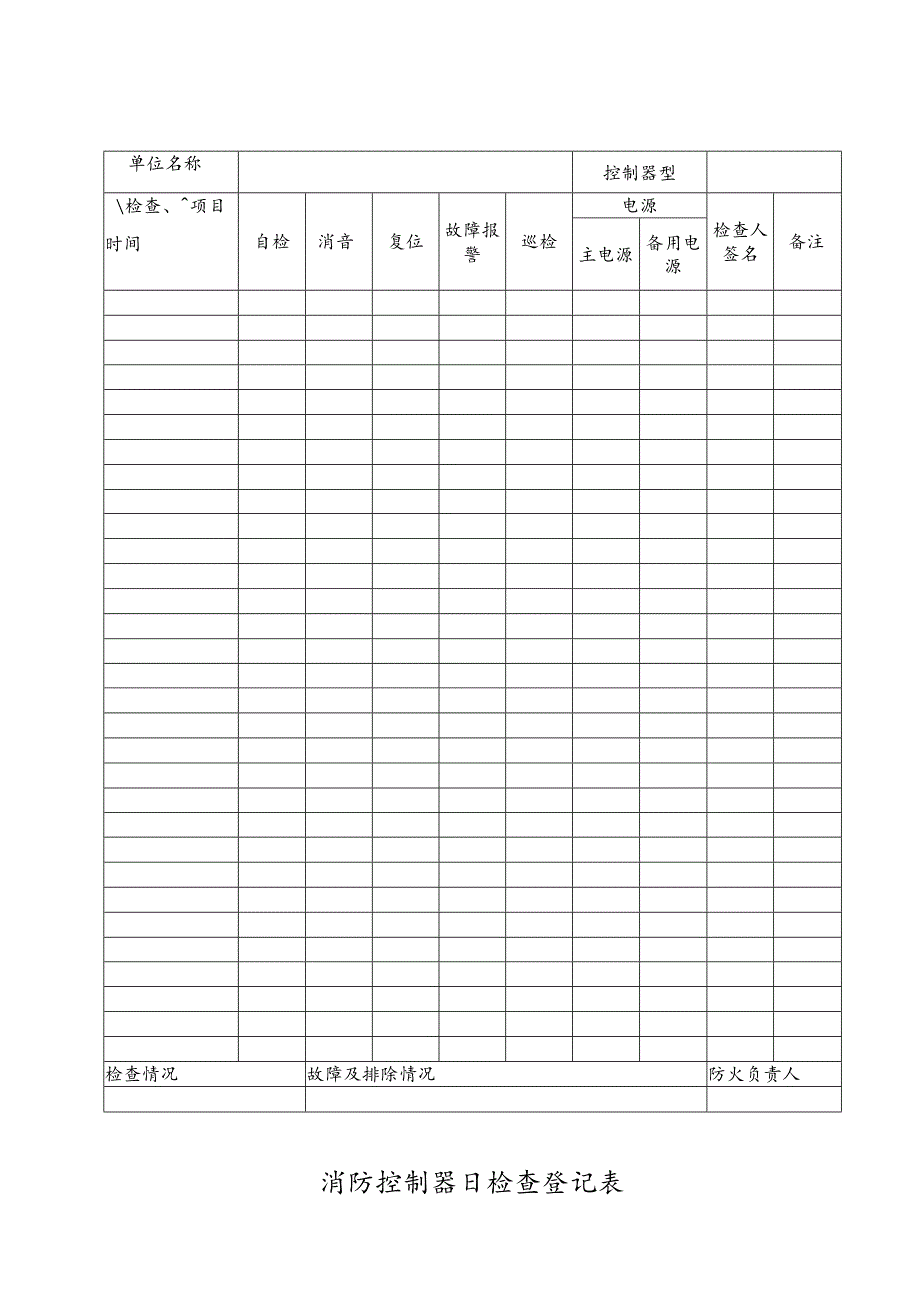 2023《消防控制器日检查登记表》.docx_第1页