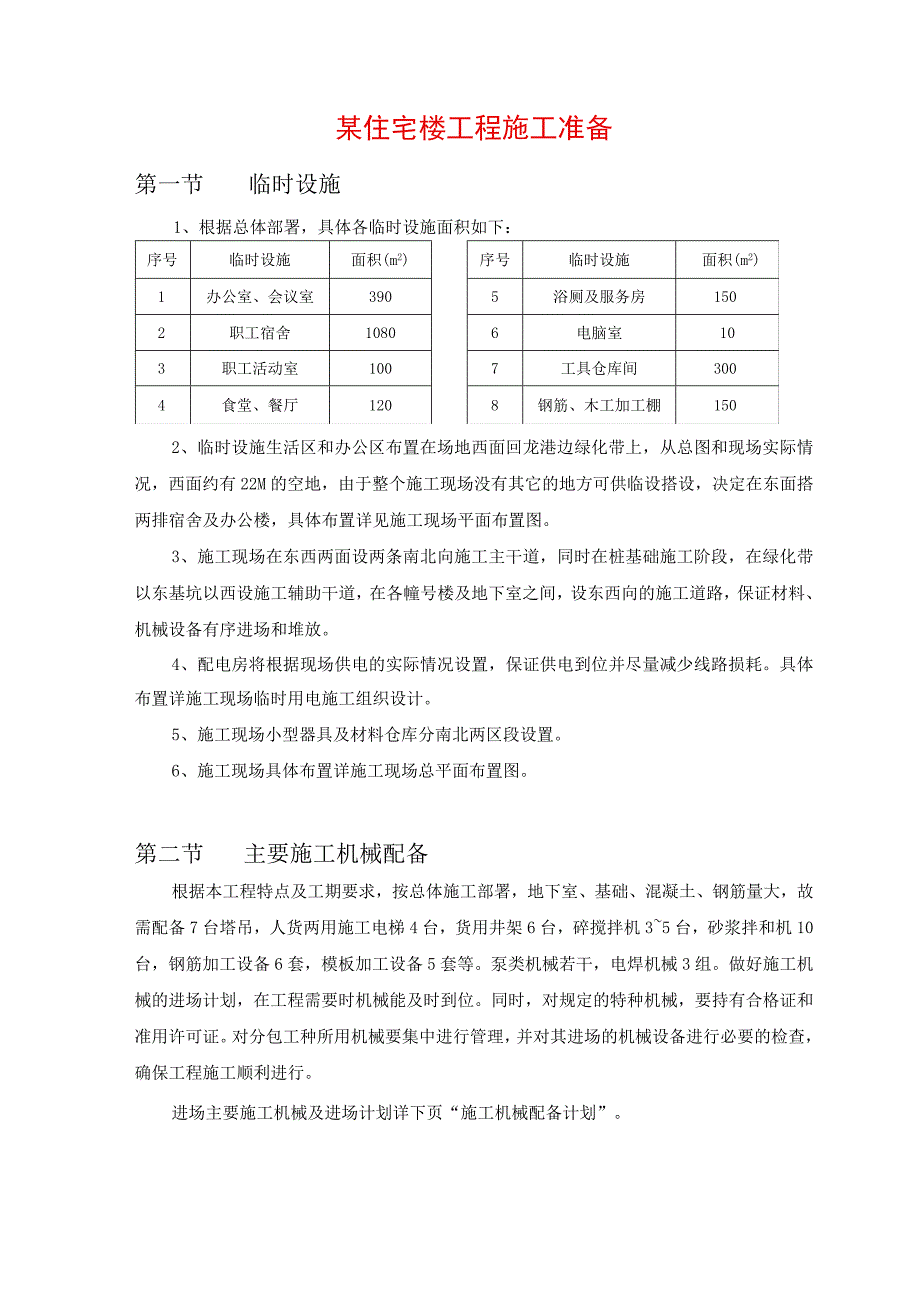 某住宅楼工程施工准备.docx_第1页