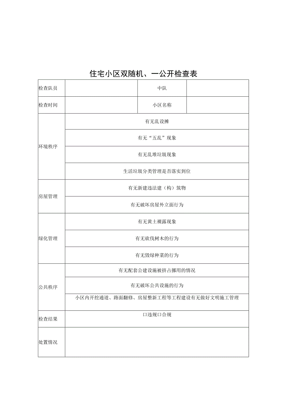 住宅小区分类分级日常检查表、双随机、一公开检查表.docx_第3页