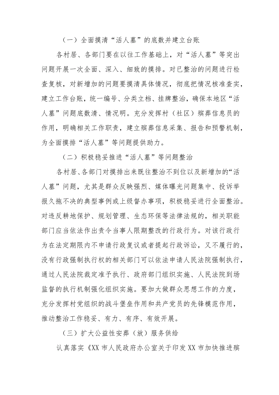 XX镇关于巩固和深化“活人墓”等突出问题整治规范工作方案.docx_第3页