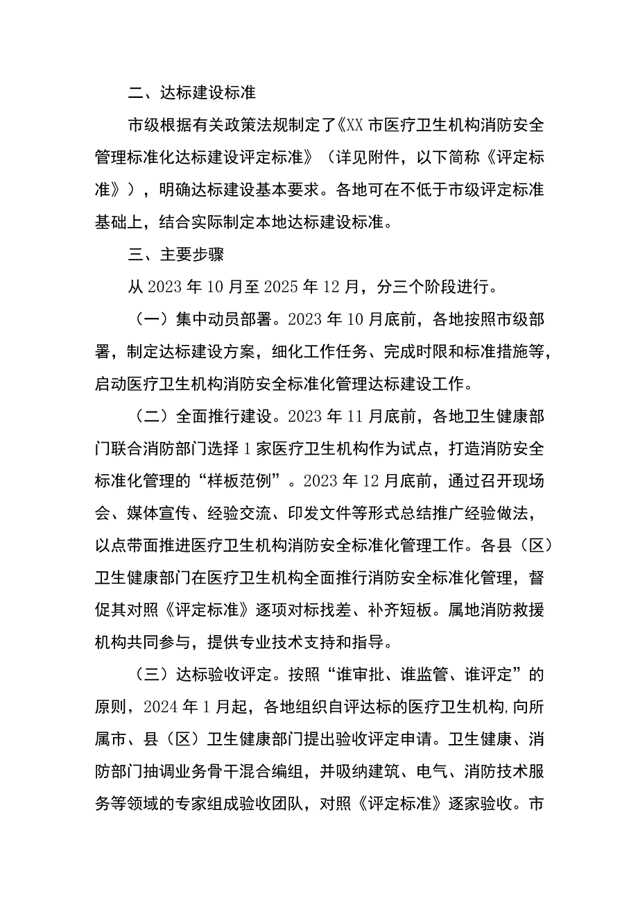 市医疗卫生机构消防安全标准化管理达标建设评定工作方案.docx_第2页