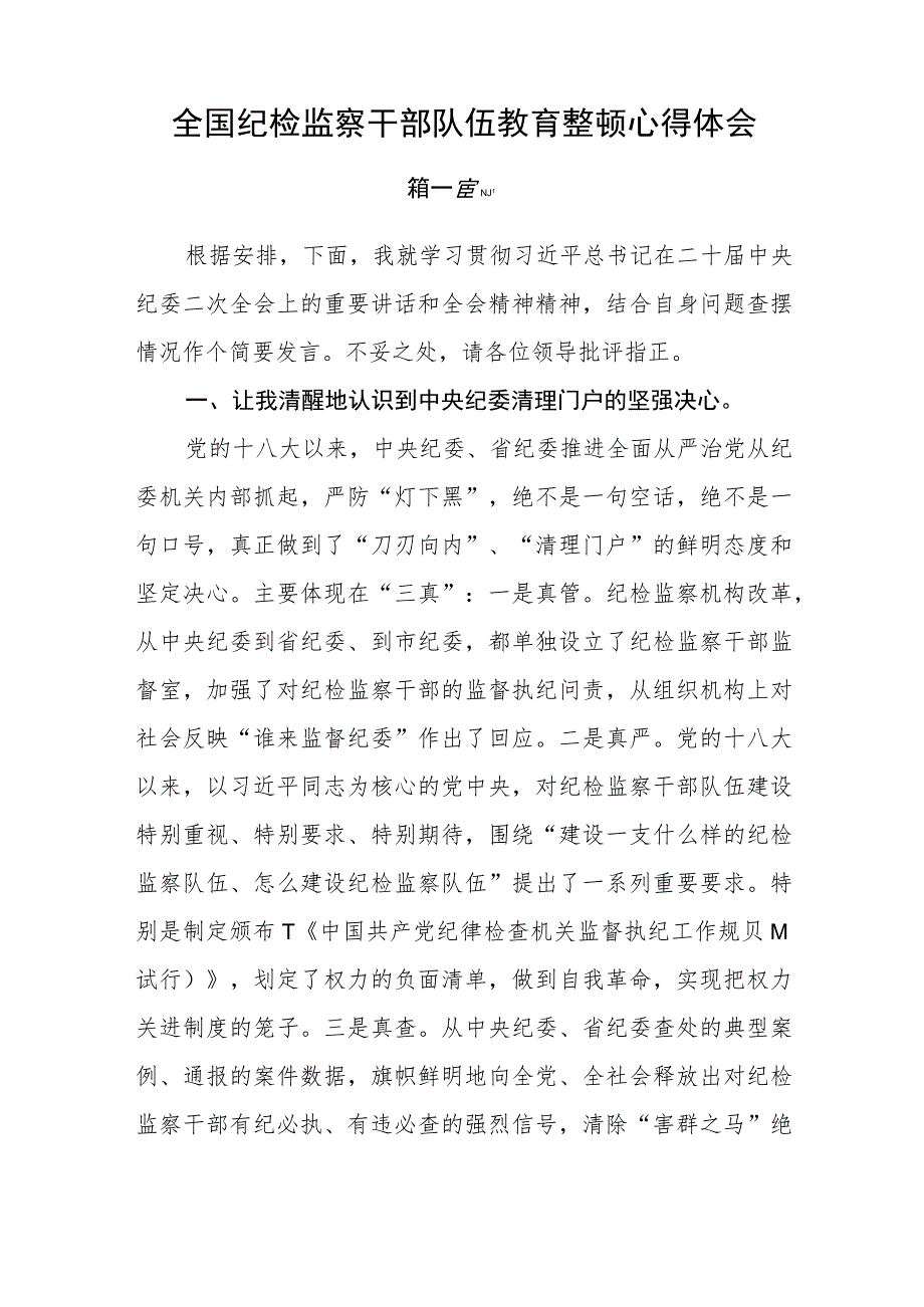 全国纪检监察干部队伍教育整顿心得体会5篇.docx_第3页