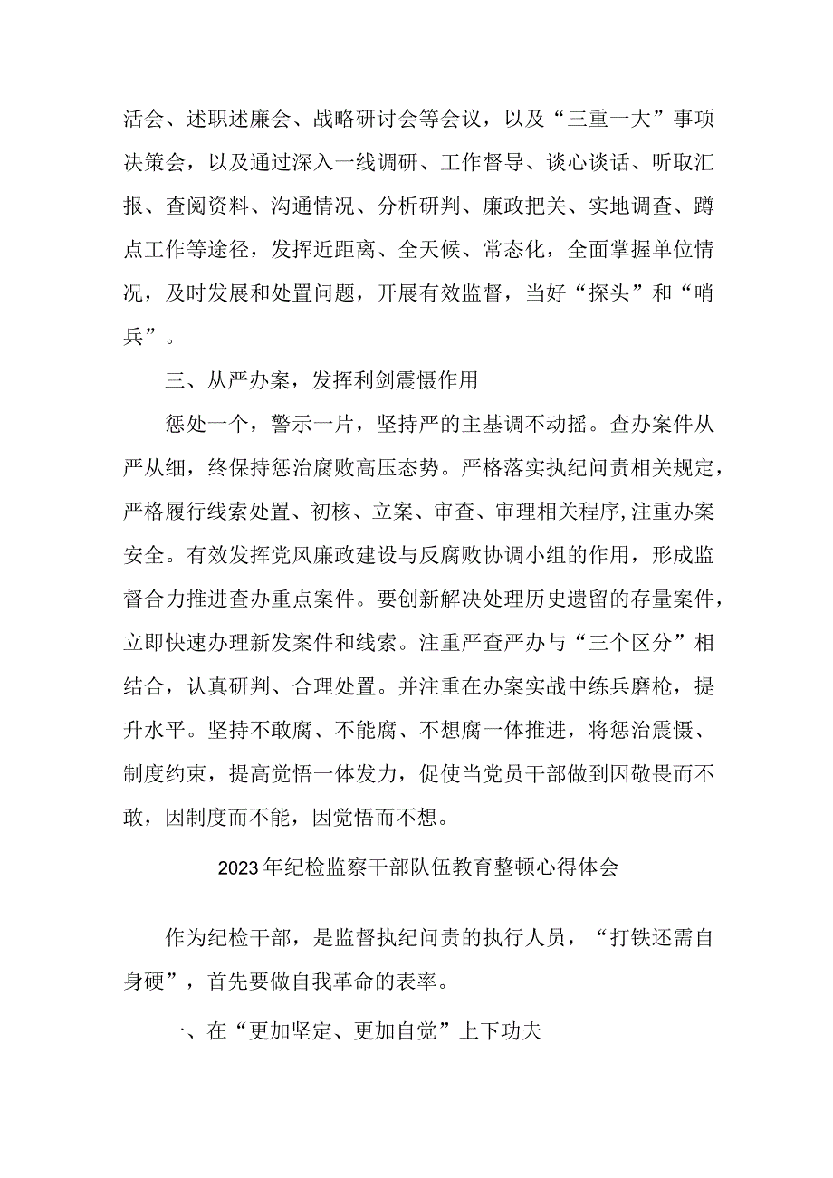 新版全省2023年纪检监察干部队伍教育整顿个人心得体会 （7份）.docx_第2页