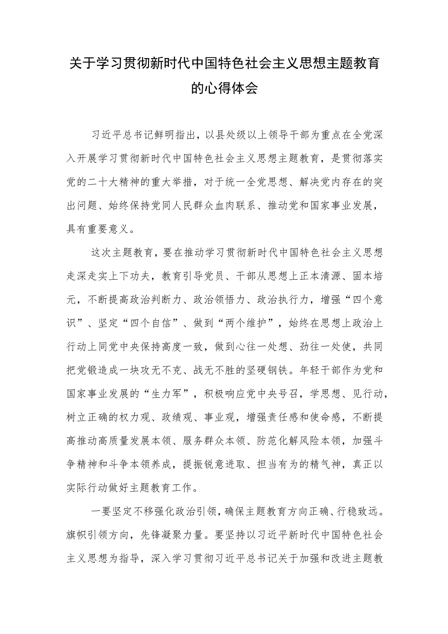 2023坚持学思用贯通、知信行统一“学思想、强党性、重实践、建新功”主题教育心得体会6篇.docx_第2页