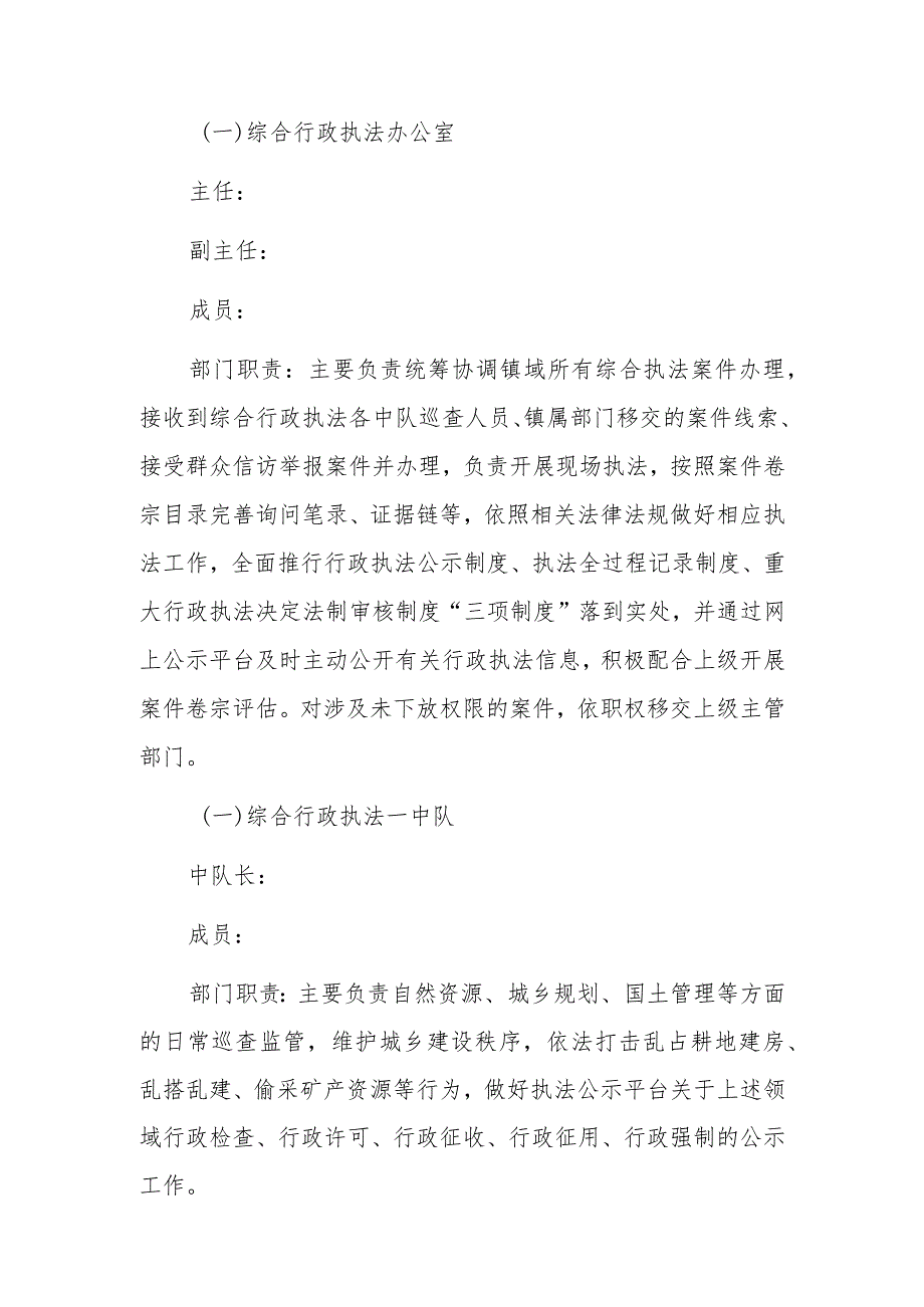 XX镇关于完善综合行政执法工作机制推动法治政府建设的实施意见.docx_第2页