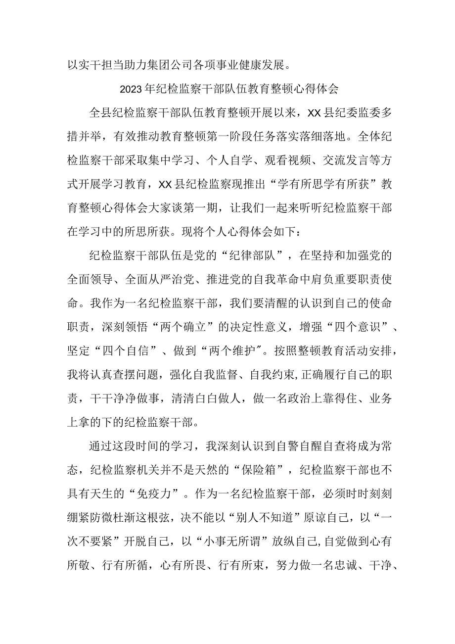 高等学院2023年纪检监察干部队伍教育整顿心得体会 （合计9份）.docx_第3页