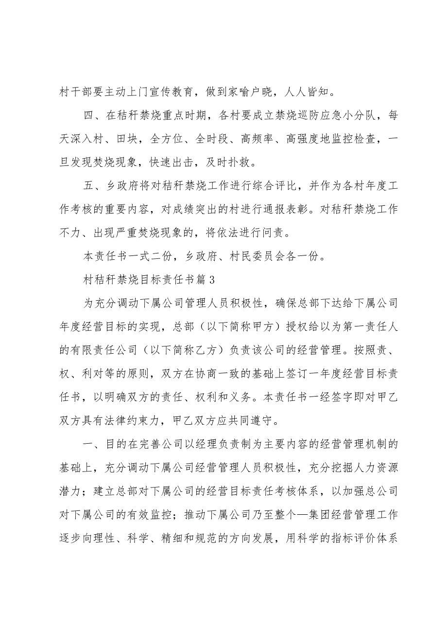 村秸秆禁烧目标责任书（3篇）.docx_第3页