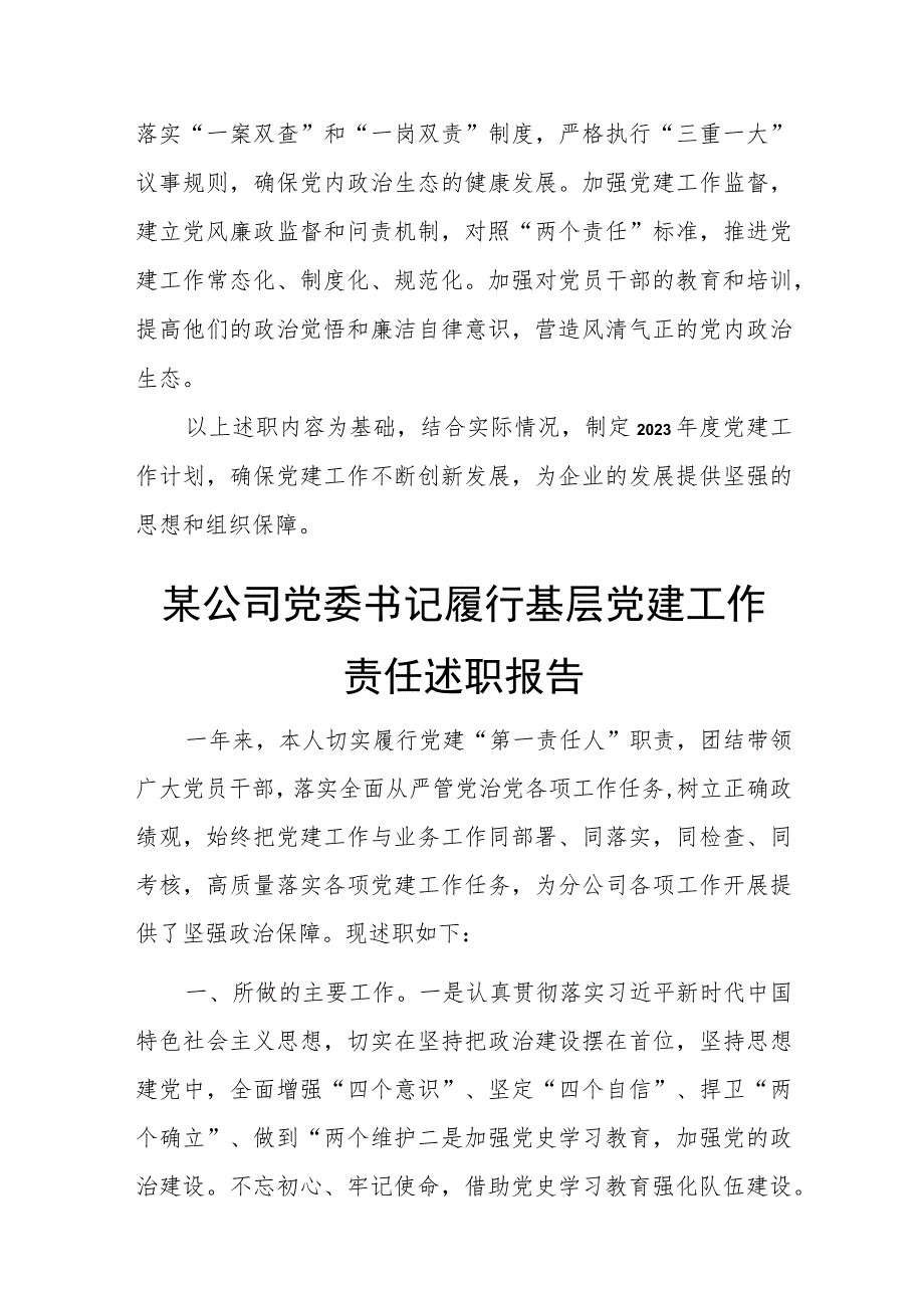 2023年度某公司党委书记抓党建工作述职报告.docx_第3页