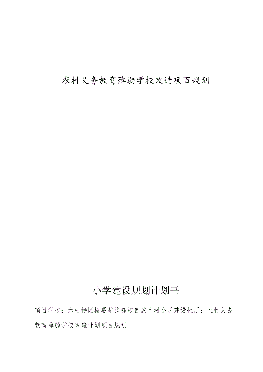 农村义务教育薄弱学校改造项目规划.docx_第1页