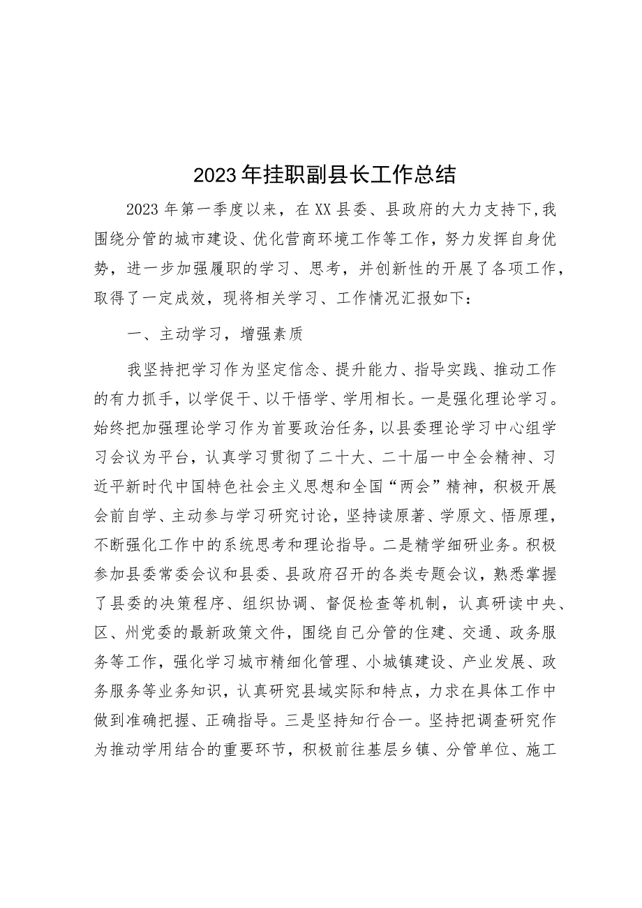 2023年挂职副县长工作总结.docx_第1页