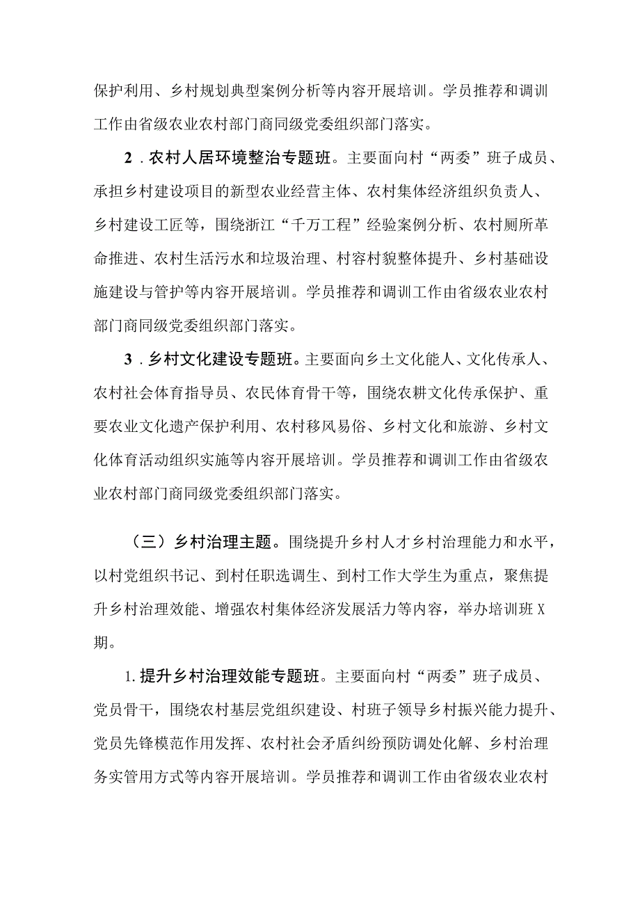 2023年农村实用人才带头人和到村任职、按照大学生村官管理的选调生等培训工作计划.docx_第3页