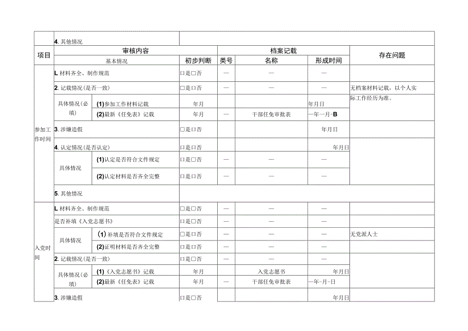 干部档案审核情况登记表（2023年）.docx_第2页